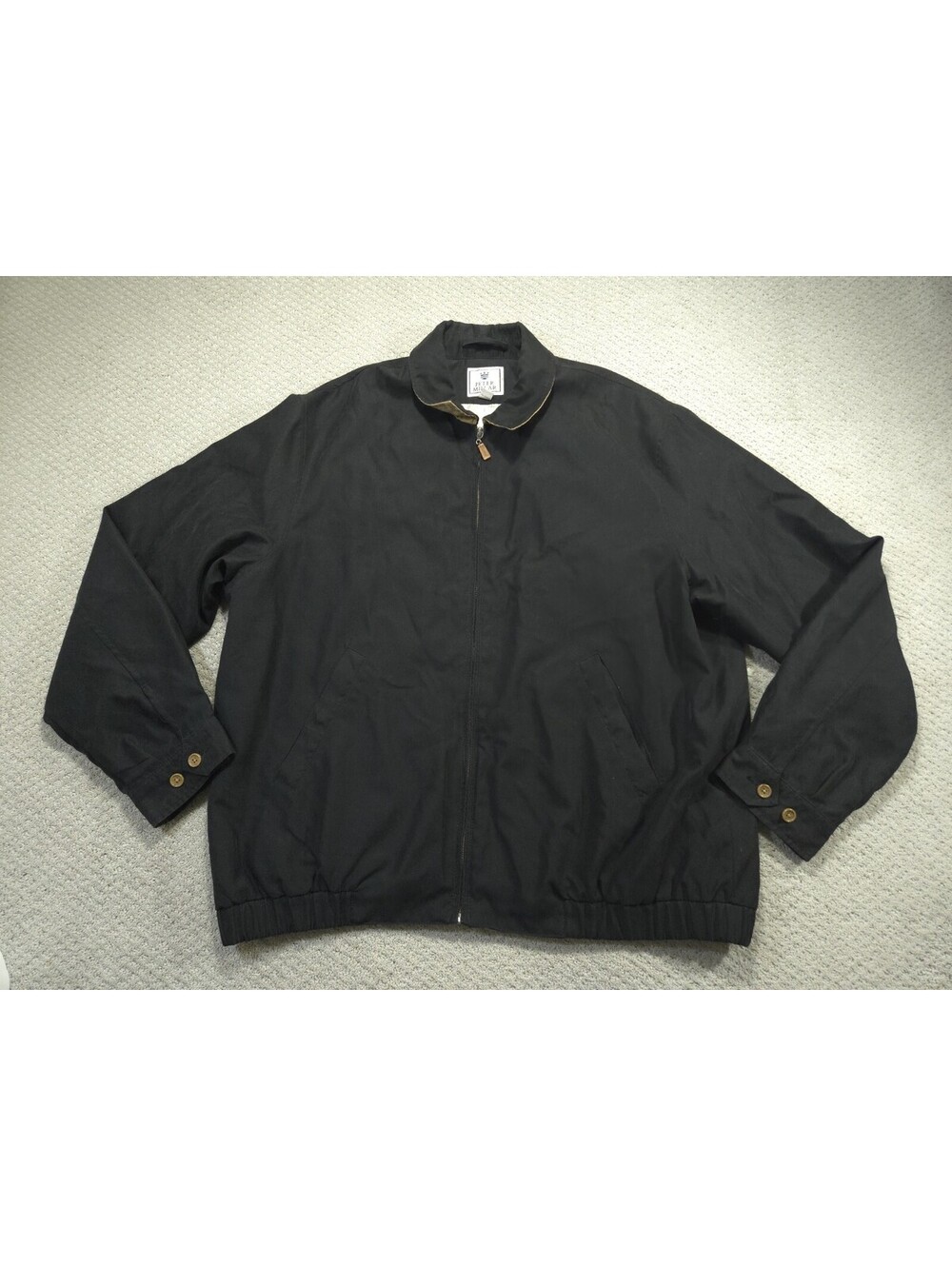 Peter Millar Jacket XXL Mens Black Full Zip Crown Sport Lightweight Windbreaker
